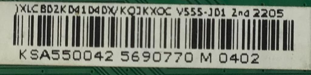 MAIN PARA SMART TV VIZIO 4K RESOLUCION (3840 x 2160) CON HDR / NUMERO DE PARTE XLCB02K041 / 715GB692-M0E-B00-004D / KSA550042 / 5690770 / PANEL TPT550WR-GS013.H REV:S1P / DISPLAY PT550GS01-3 / MODELO / V555-J09 LTC5E7 - Imagen 3